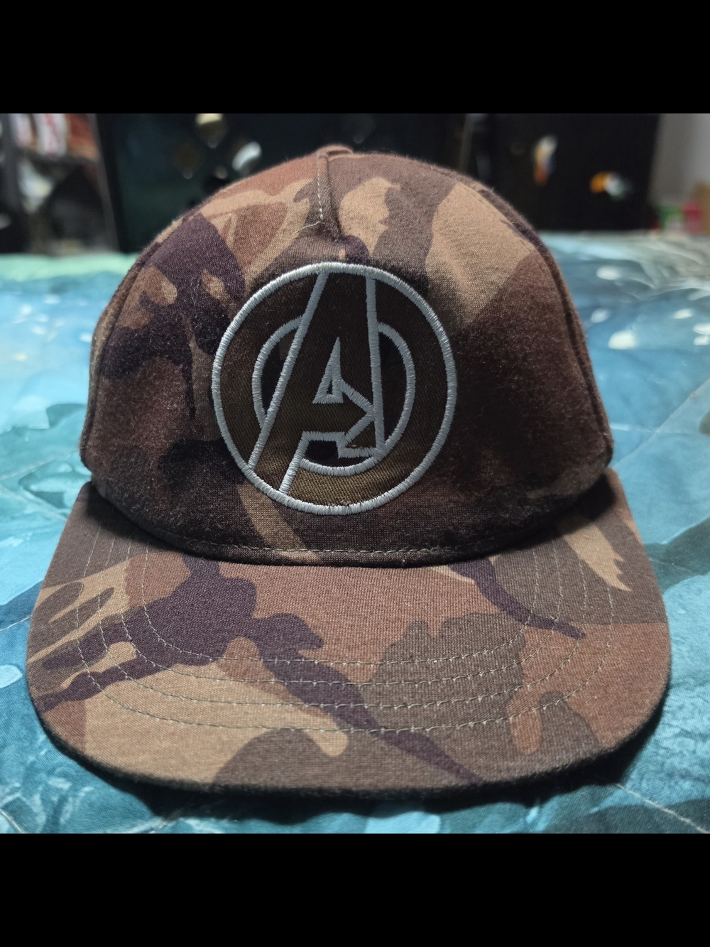 Avenger Multitone Brown Camo Kids Hat with Embroidered A Patch